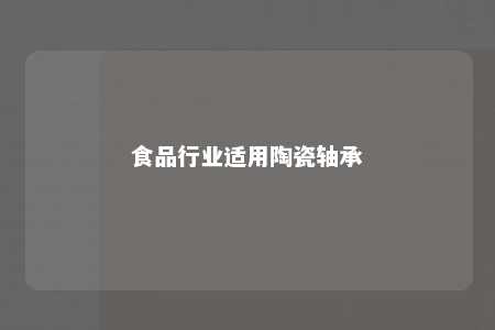 食品行业适用陶瓷轴承 