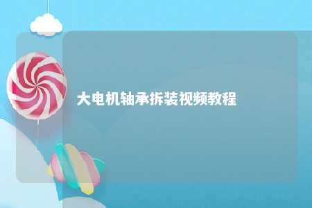 大电机轴承拆装视频教程 